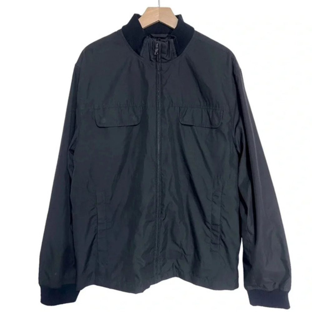 Claiborne mens L trendy black bomber jacket‎